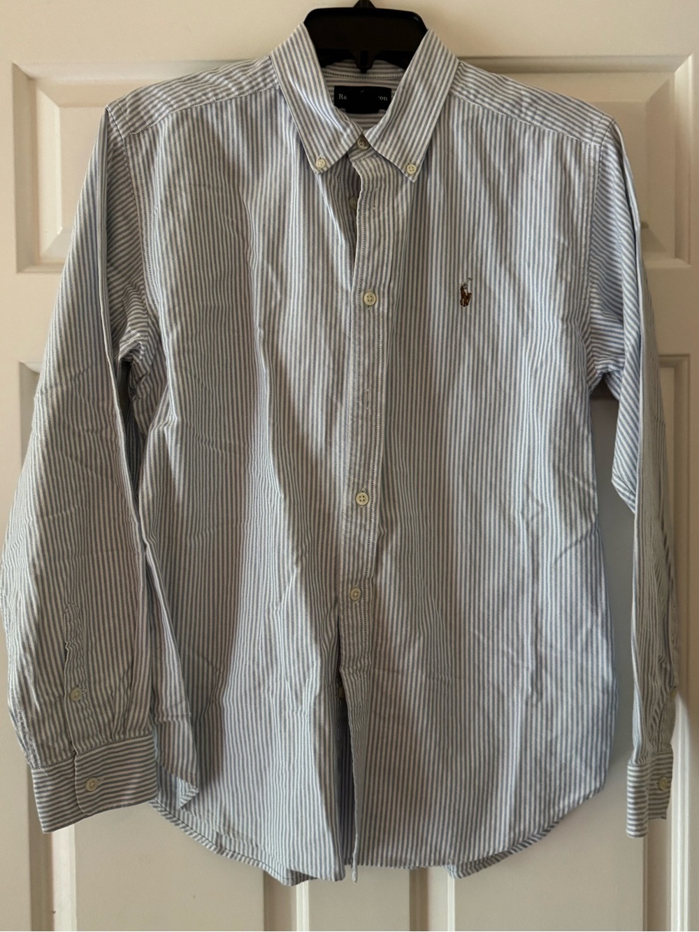 Ralph Lauren Blue & White Striped Oxford Button-Down Shirt Boy’s Size 18